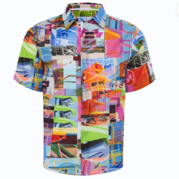 Le Club short sleeve shirt in Miami print - Picture 5 of 5